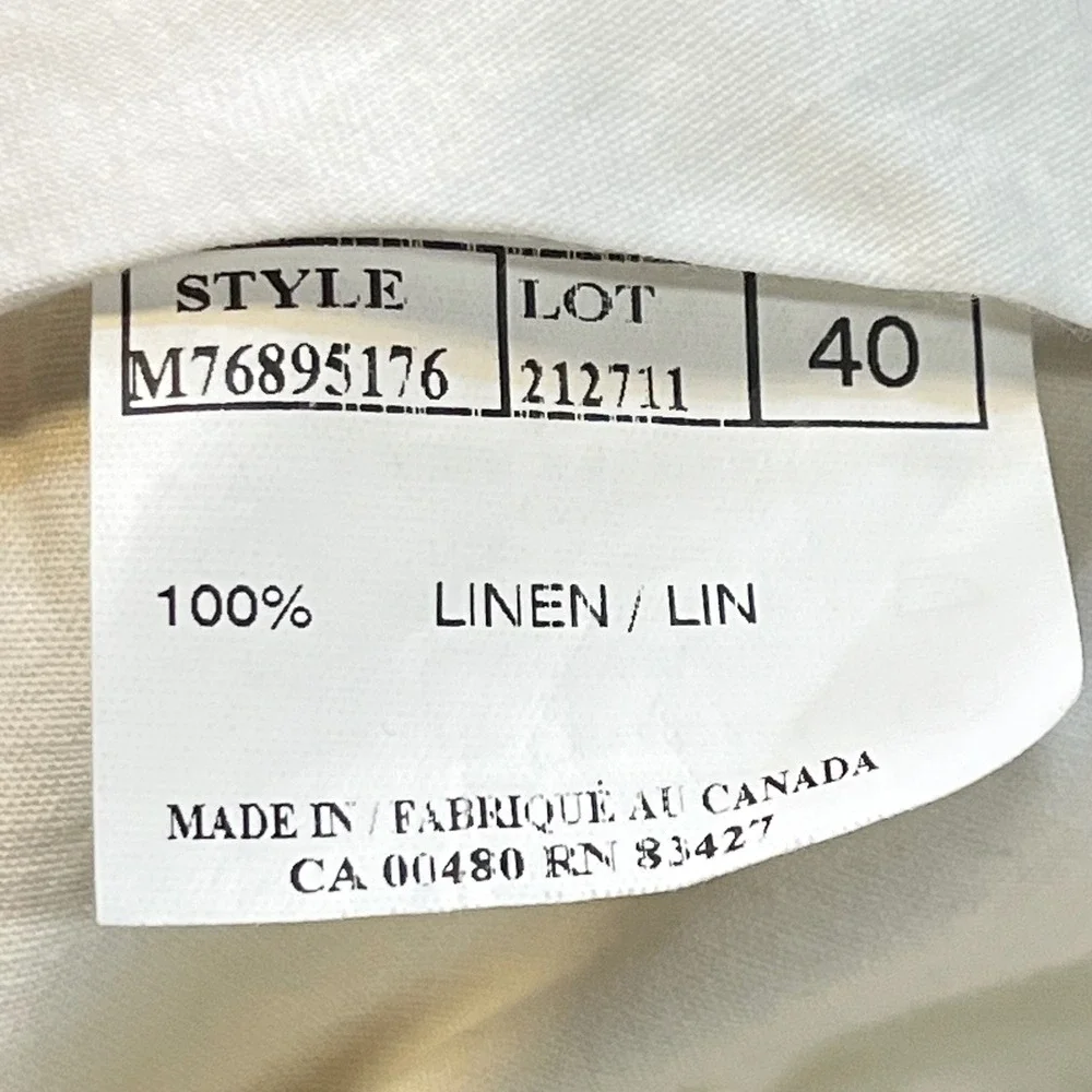 Patrick James Linen Trousers West Coast Classic‎ Beige Relaxed Pants Size 40